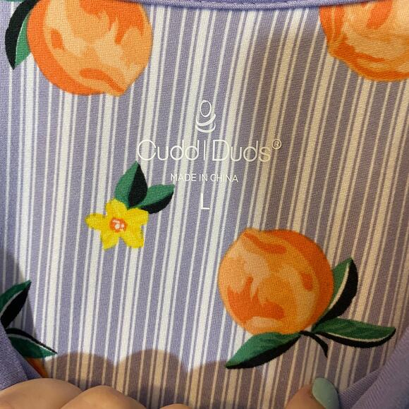 Cuddl Duds Just Peachy Lavender Purple Pocket Tee Soft Lightweight Sz L - Picture 3 of 7